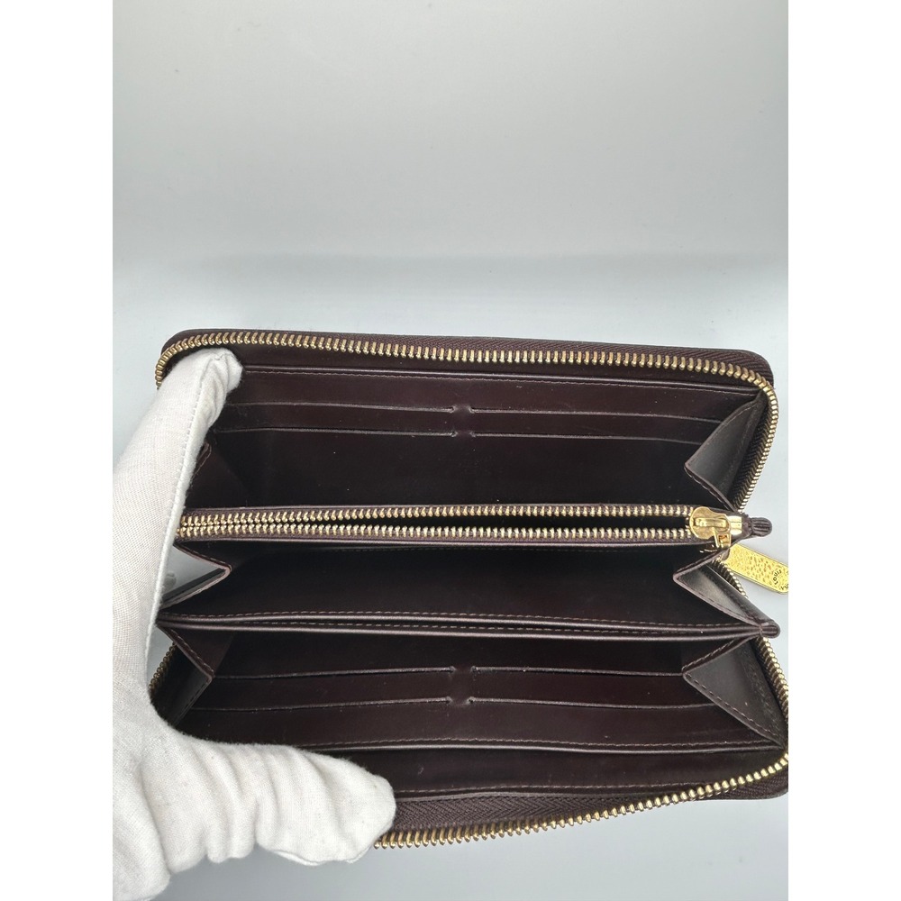 Louis Vuitton Monogram Vernis Long Wallet Zippy Burgundy Patent Leather#392 - Picture 9 of 12